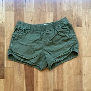 Madewell green pull-on shorts